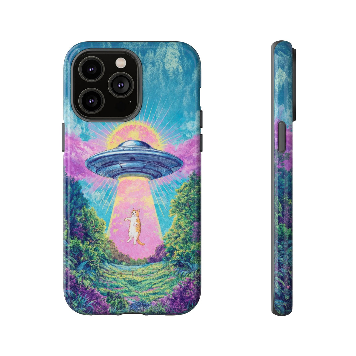 Vintage Alien UFO Graphic Tough Phone Cases
