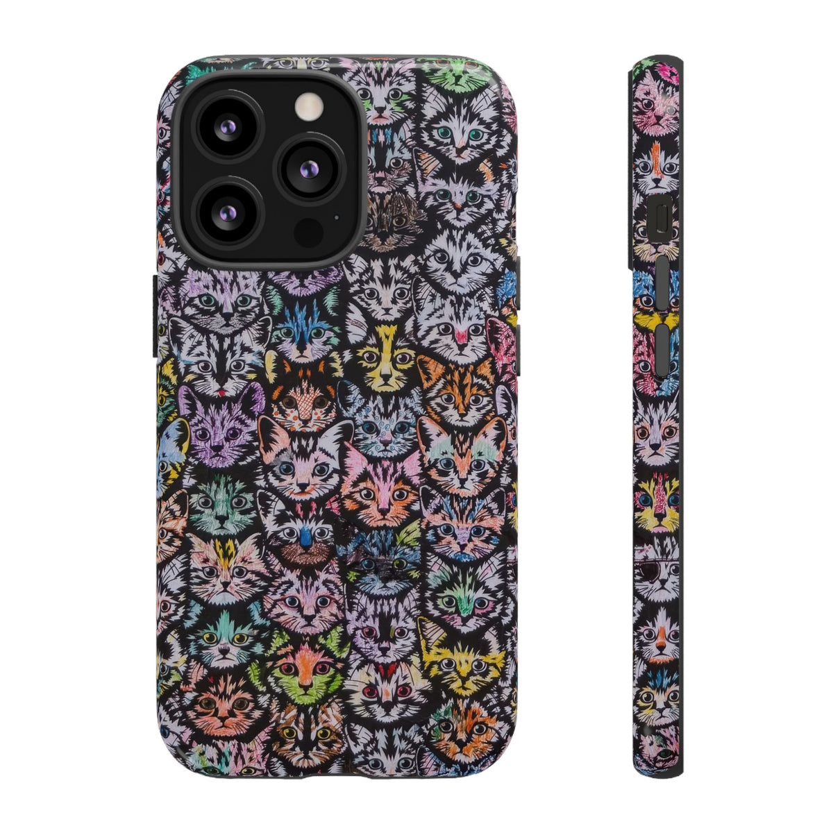 Aesthetic Cats Case - Vintage Kitty Graphic Tough Phone Cases