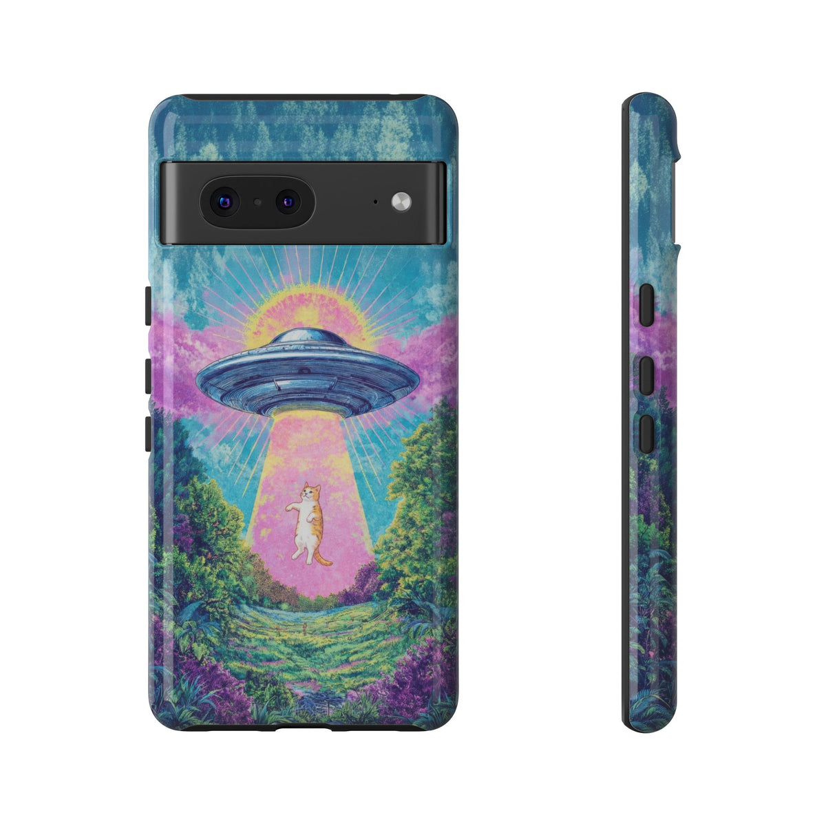 Vintage Alien UFO Graphic Tough Phone Cases