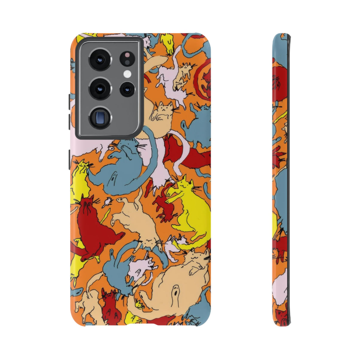 Aesthetic Cats Case - Vintage Kitty Graphic Tough Phone Cases