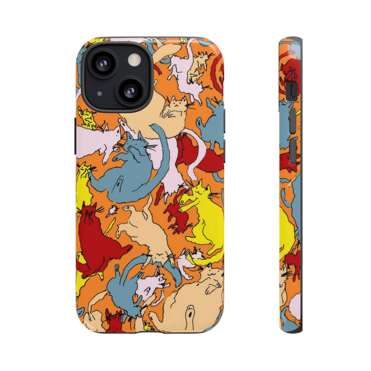 Aesthetic Cats Case - Vintage Kitty Graphic Tough Phone Cases