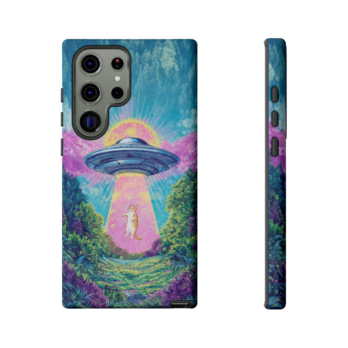 Vintage Alien UFO Graphic Tough Phone Cases