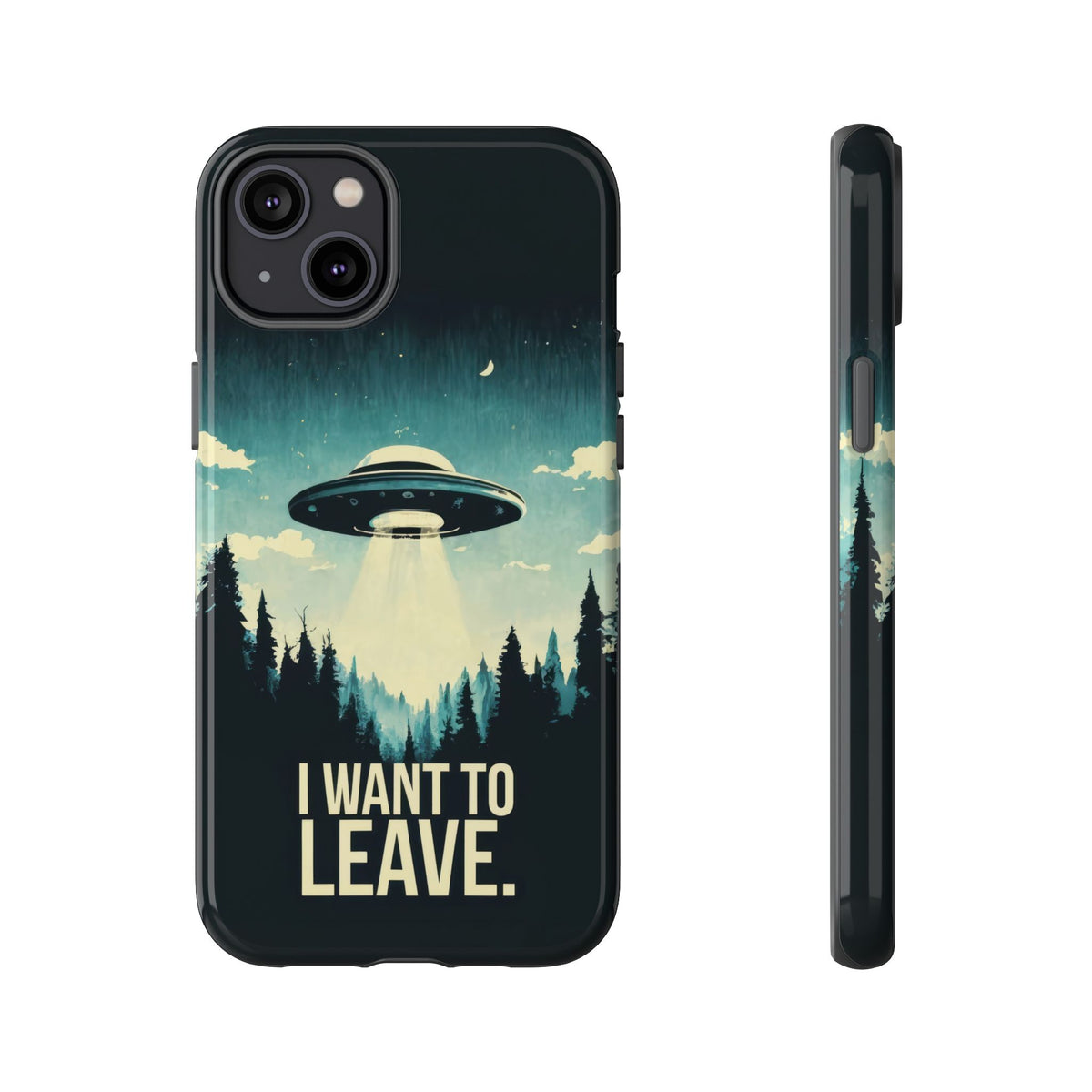 Vintage Alien UFO Graphic Tough Phone Cases