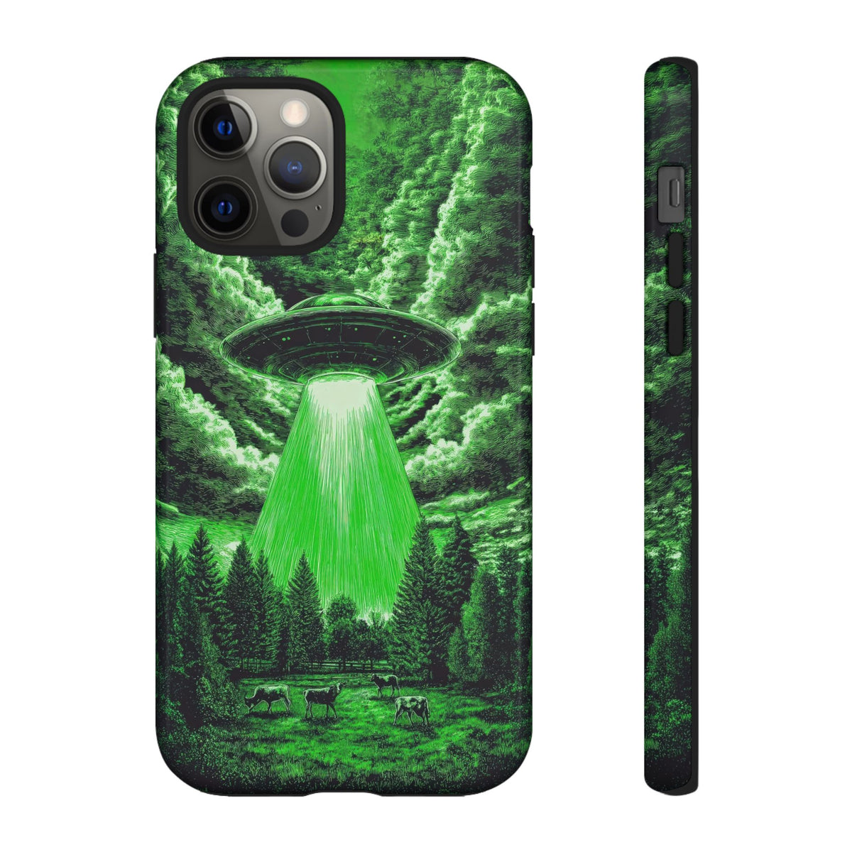 Vintage Alien UFO Graphic Tough Phone Cases